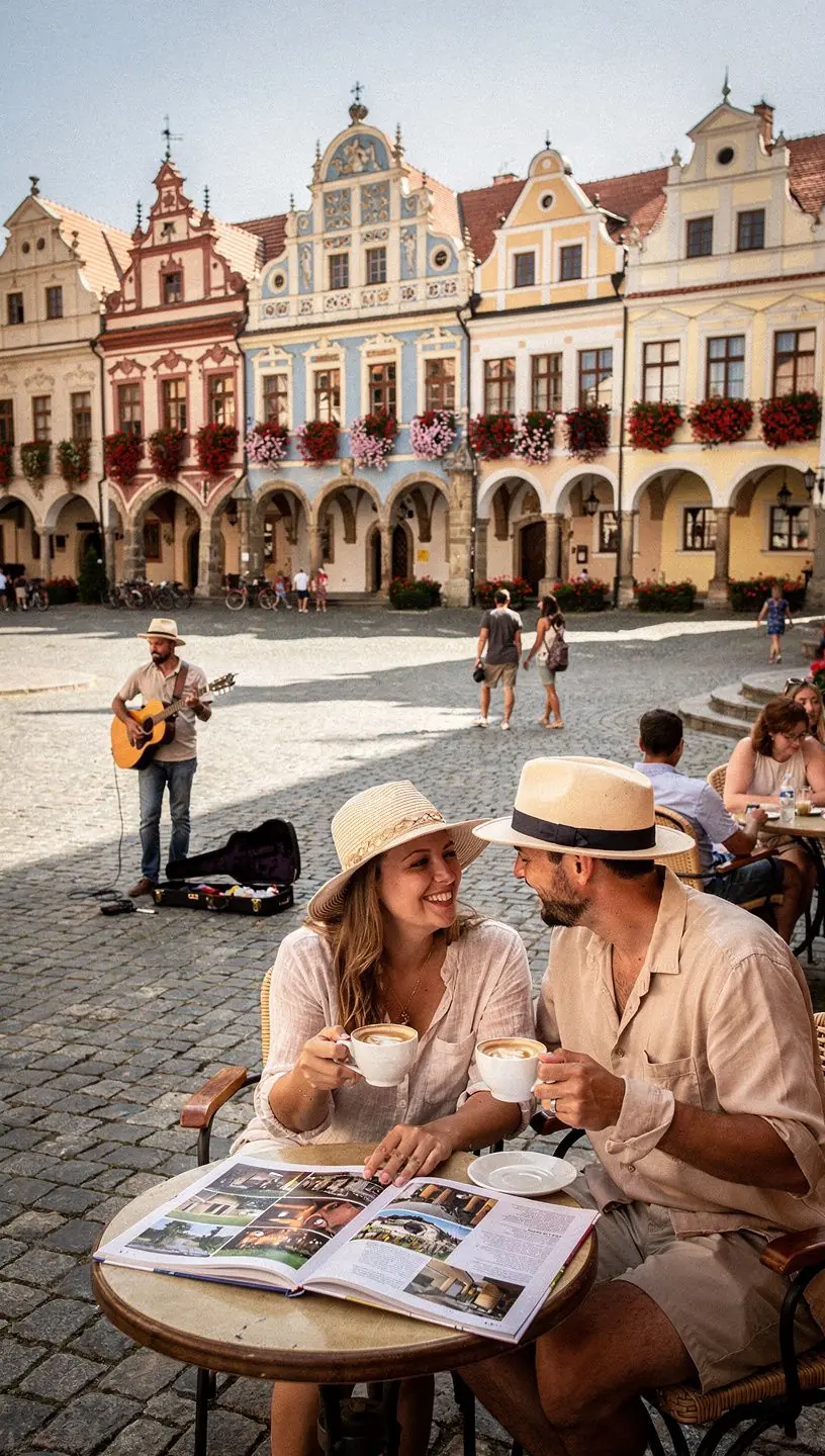 Pohled na cyklisty projíždějící vinicemi a malebnými vinicemi.
